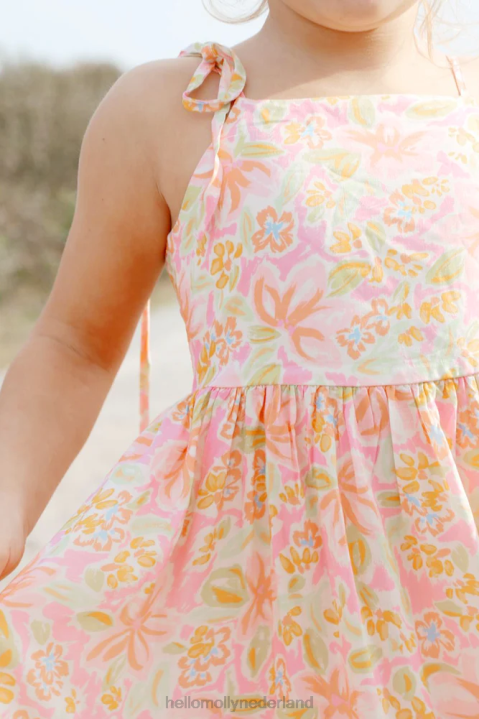 hallo mini running through madeliefjes maxi jurk roze Hello Molly T6BF6793 kleding