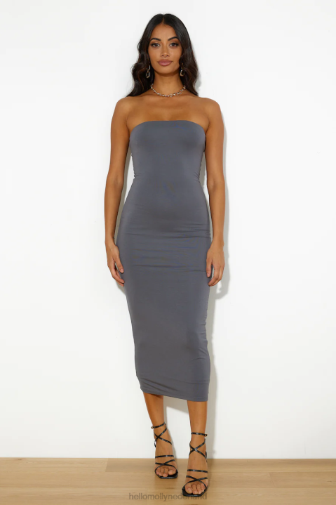 herhaald dragen maxi-jurk houtskool Hello Molly T6BF5989 kleding