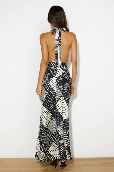 het is een illusie maxi-jurk zwart Hello Molly T6BF5801 kleding