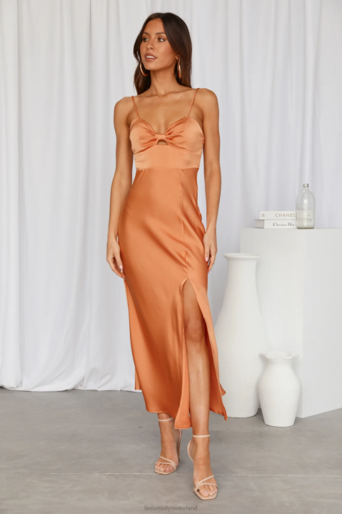 ill be yours maxi-jurk oranje Hello Molly T6BF6669 kleding