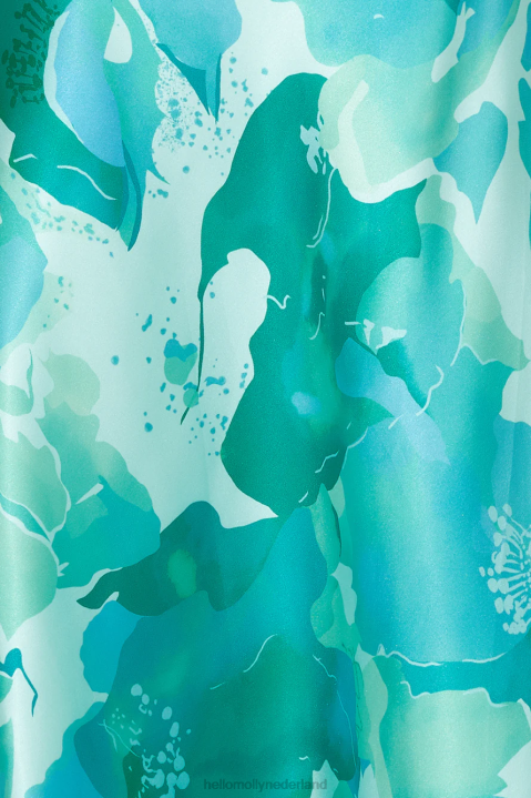 kleur bloom strapless satijnen maxi jurk groen Hello Molly T6BF5619 kleding