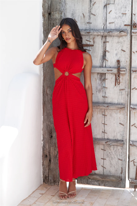 kreeg een callback maxi-jurk rood Hello Molly T6BF6183 kleding