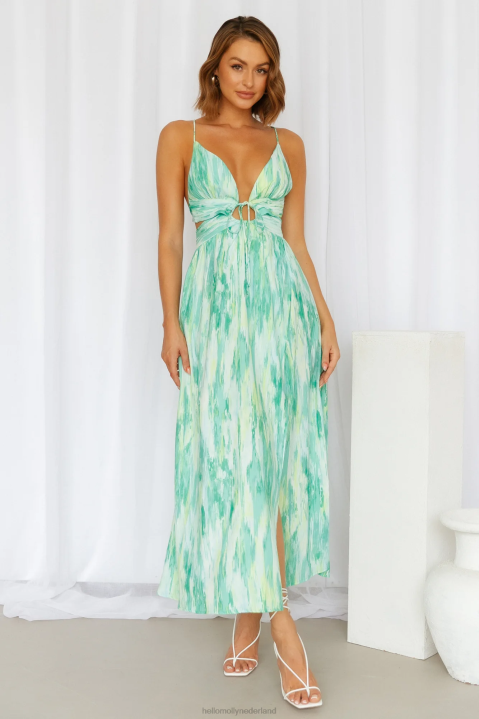 liefdesbrieven jurkje groen Hello Molly T6BF3731 kleding