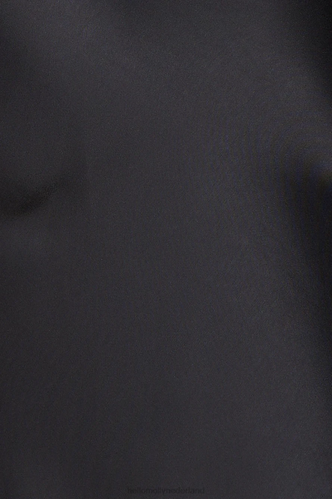 liefhebber van stijl satijnen maxi-jurk zwart Hello Molly T6BF6233 kleding