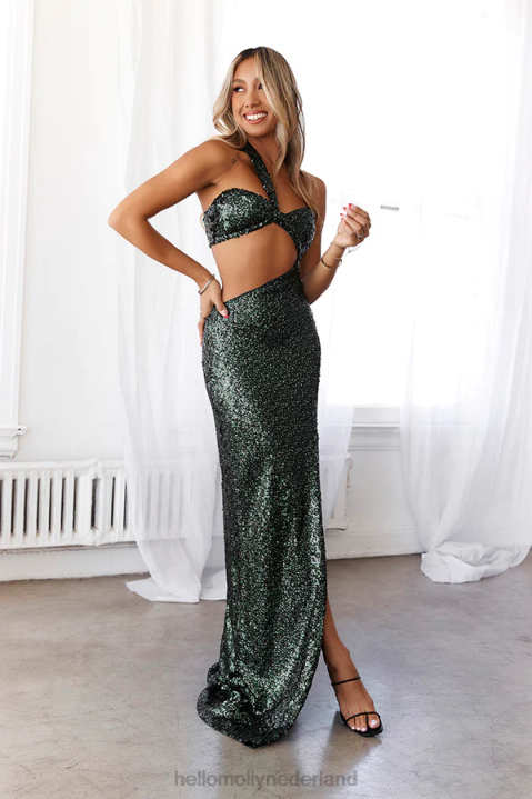 lieve emilia love at twilight maxi-jurk groen Hello Molly T6BF6685 kleding