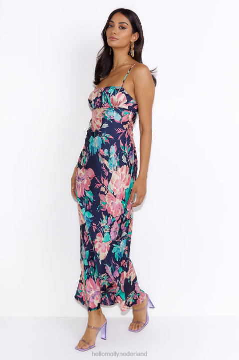 niet zoals jij maxi-jurk marineblauw Hello Molly T6BF5833 kleding