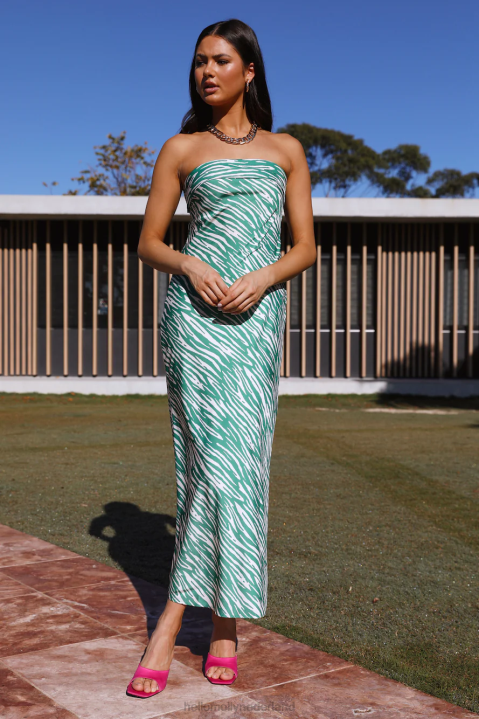 partytime maxijurk groen Hello Molly T6BF6623 kleding