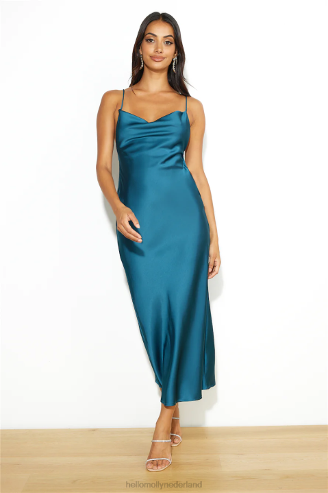 runway luxe maxi jurk groen Hello Molly T6BF6105 kleding