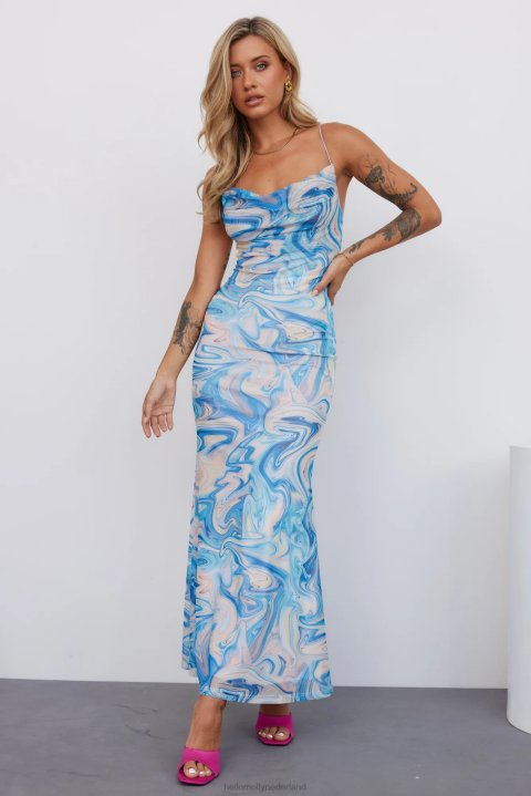 she is us etoile mesh jurk blauw Hello Molly T6BF5001 kleding