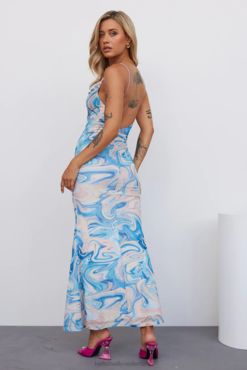 she is us etoile mesh jurk blauw Hello Molly T6BF5001 kleding