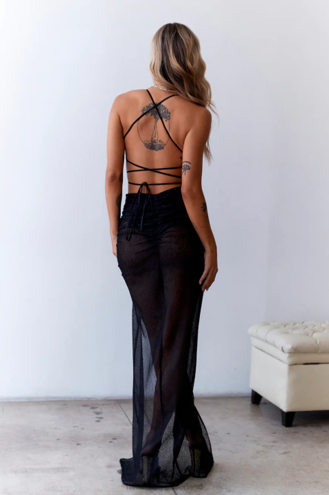 sur belle all that reflects maxi bodycon jurk zwart Hello Molly T6BF6011 kleding