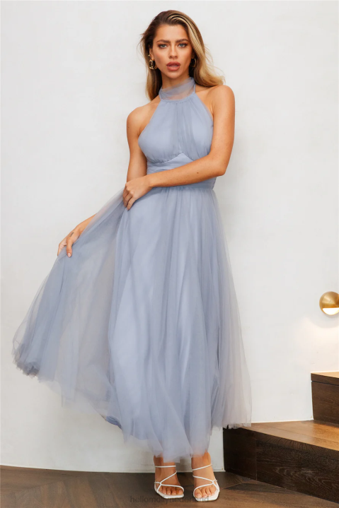 tangled up maxi-jurk blauw Hello Molly T6BF6389 kleding