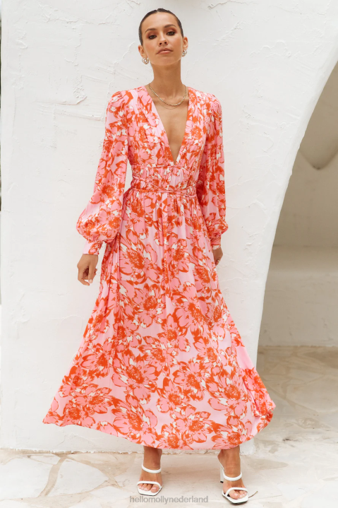 Florally World midi-jurk met bloemenprint Hello Molly T6BF3803 kleding