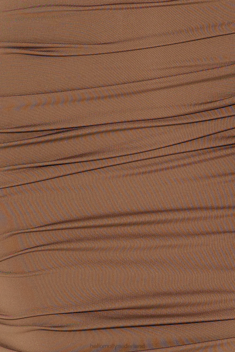 Het nastreven van dromen midi-jurk bruin Hello Molly T6BF5343 kleding