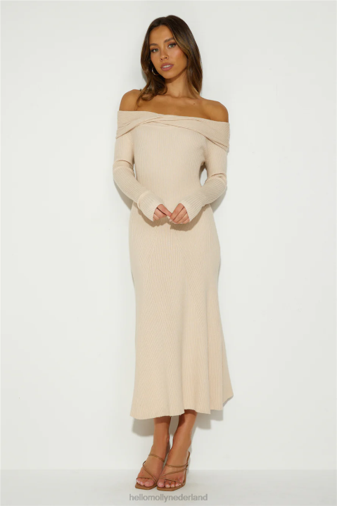 Uitvouwbare avontuurlijke midi-jurk beige Hello Molly T6BF5097 kleding
