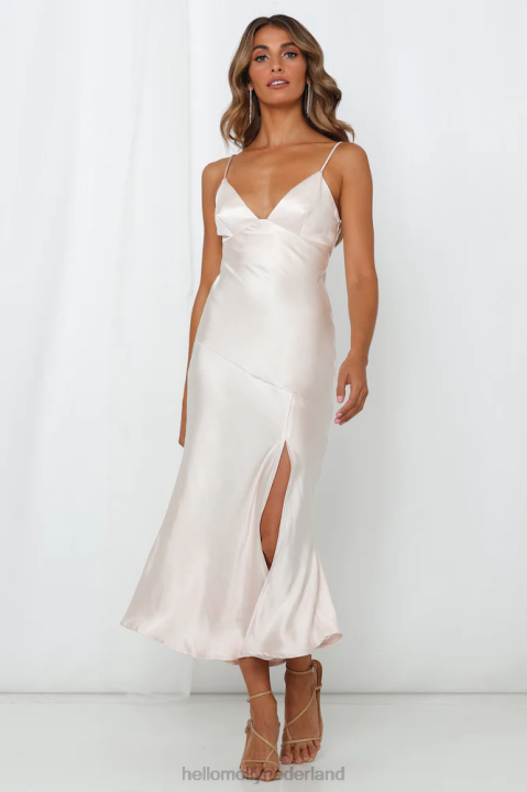 Vraag naar een vriend midi-jurk champagne Hello Molly T6BF3561 kleding