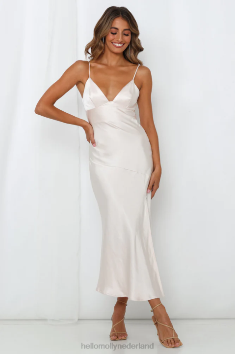 Vraag naar een vriend midi-jurk champagne Hello Molly T6BF3561 kleding