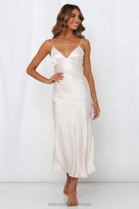 Vraag naar een vriend midi-jurk champagne Hello Molly T6BF3561 kleding