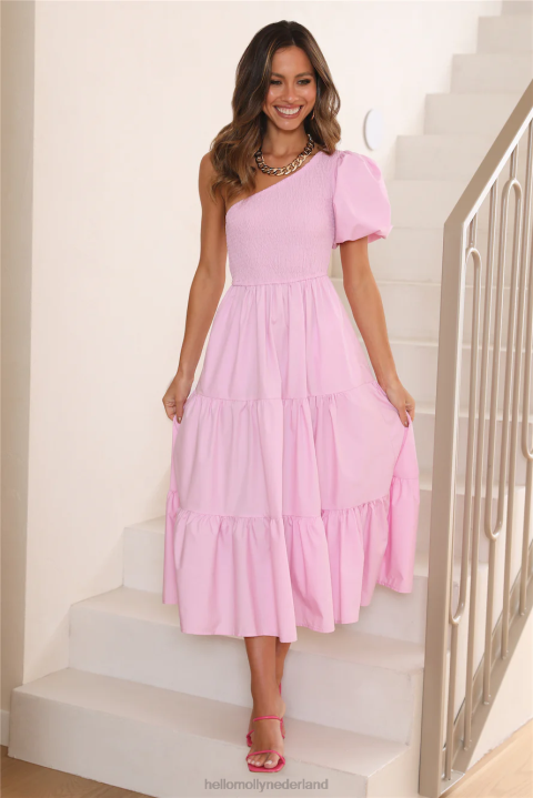 beauty is you midi-jurk roze Hello Molly T6BF4409 kleding