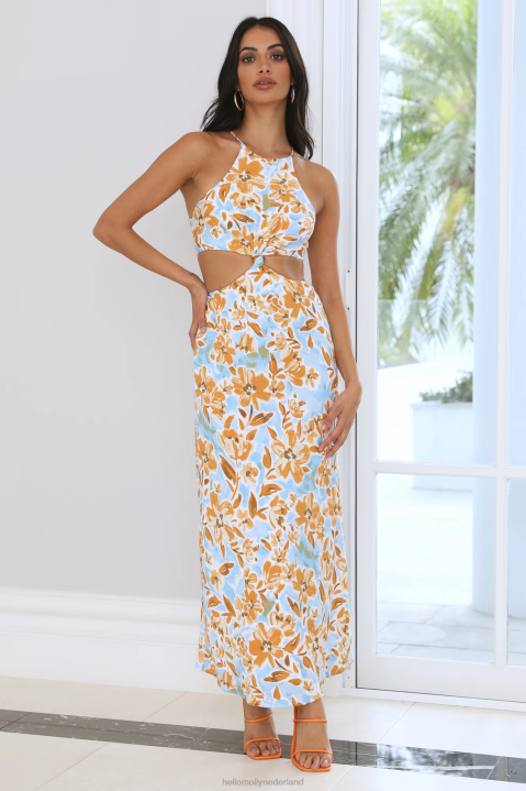 brunch voor twee midi-jurk blauw Hello Molly T6BF4515 kleding