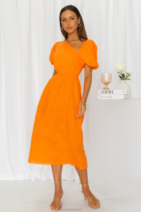 candy queen midi-jurk oranje Hello Molly T6BF4181 kleding