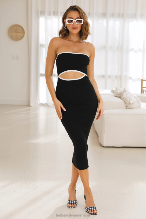 dwaze games midi-jurk zwart Hello Molly T6BF5223 kleding