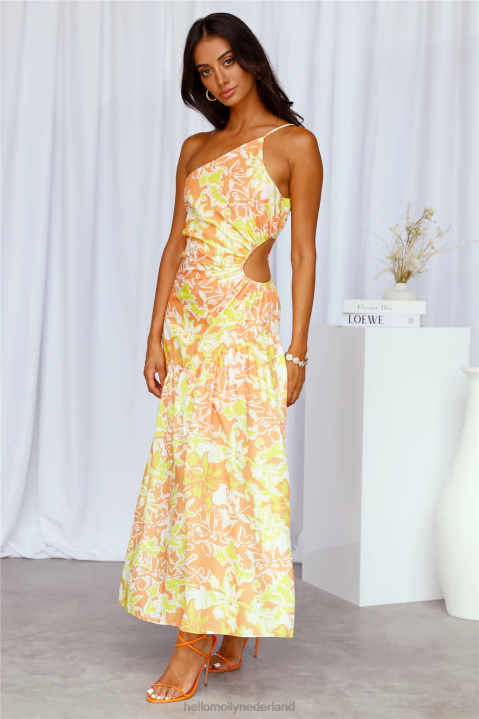 effloresce midi-jurk geel Hello Molly T6BF4659 kleding