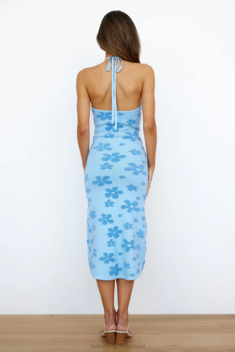 finders keepers poppy midi-jurk blauwe bloemen Hello Molly T6BF5213 kleding