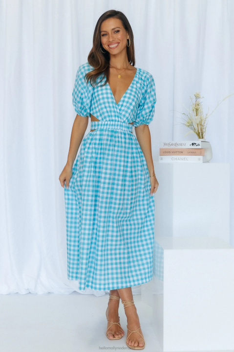 geen tweede midi-jurk blauw meer Hello Molly T6BF5419 kleding