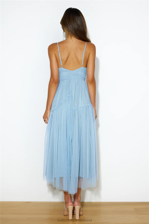 gezien worden in deze midi-jurk blauw Hello Molly T6BF4299 kleding