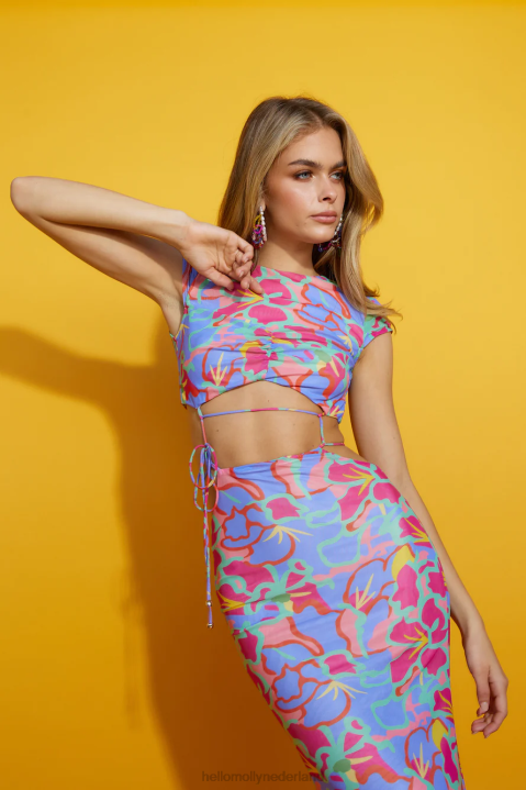 groovy feel midi-jurk blauw Hello Molly T6BF3867 kleding