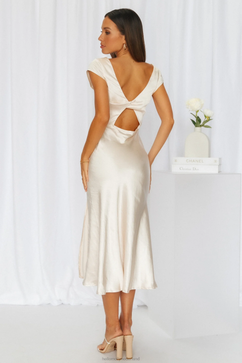 in formatie satijnen midi-jurk champagne Hello Molly T6BF3489 kleding