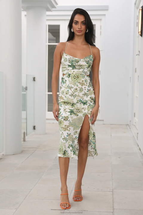 kersensmakende midi-jurk groen Hello Molly T6BF1227 kleding