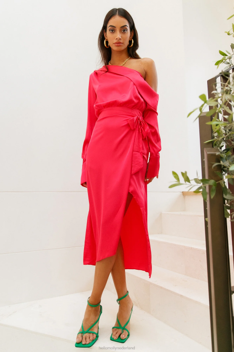 love on top midi-jurk fuchsia Hello Molly T6BF4955 kleding