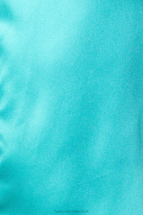 my felle hart satijnen midi-jurk groenblauw Hello Molly T6BF5263 kleding