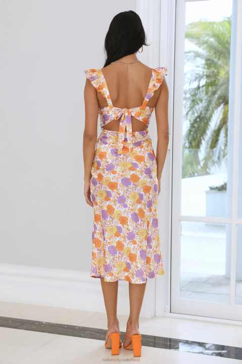 non-stop babe midi-jurk oranje Hello Molly T6BF4535 kleding