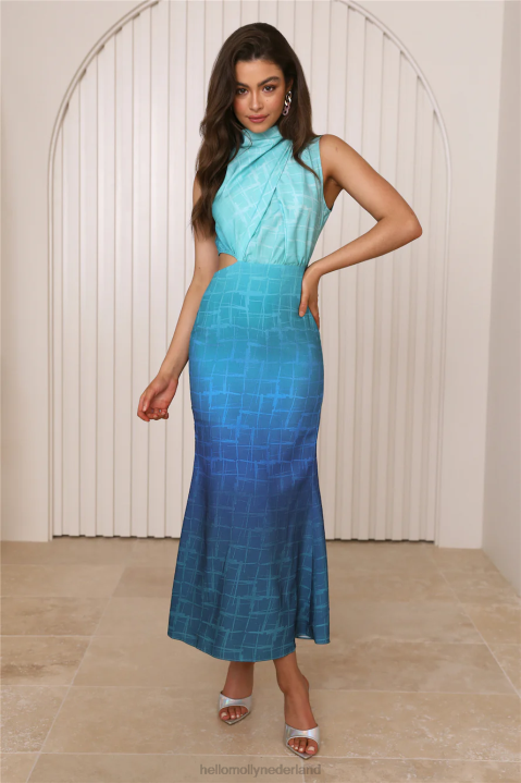 onder de regen midi-jurk blauw Hello Molly T6BF5133 kleding