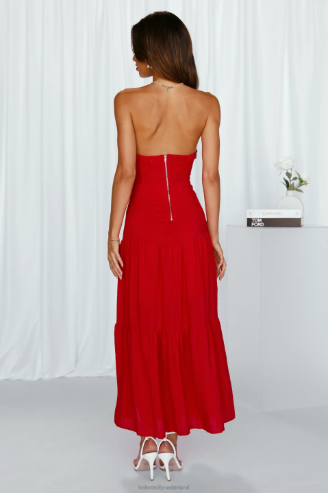 pose for the show midi-jurk rood Hello Molly T6BF4027 kleding