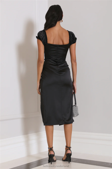 proberen indruk te maken midi-jurk zwart Hello Molly T6BF1353 kleding