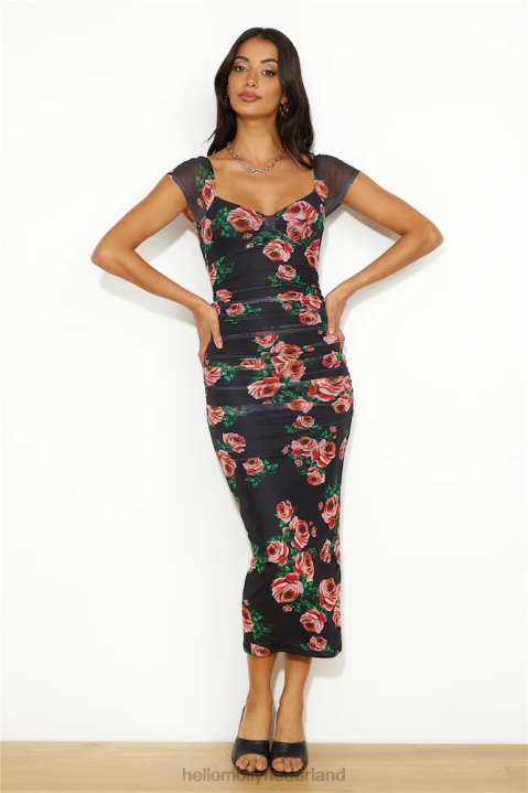 quick fit midi-jurk zwart Hello Molly T6BF4959 kleding