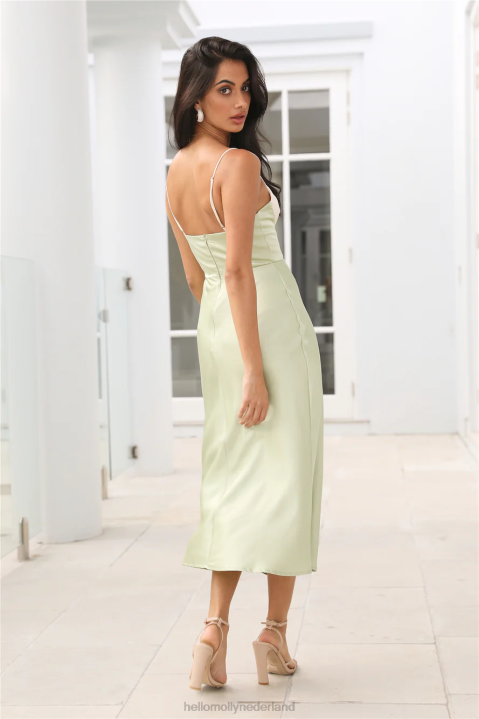 run don\'t walk midi-jurk salie Hello Molly T6BF4415 kleding