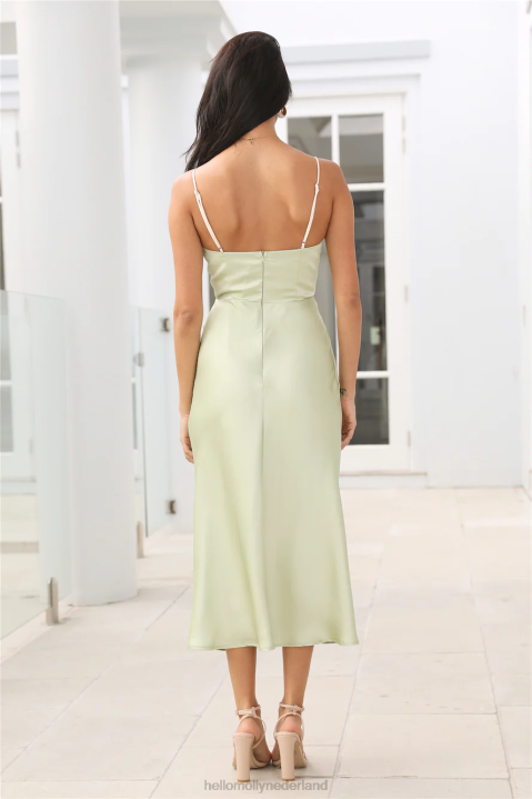 run don\'t walk midi-jurk salie Hello Molly T6BF4415 kleding