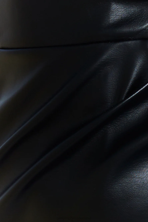 set deze trend kunstleren midi-jurk zwart Hello Molly T6BF5371 kleding