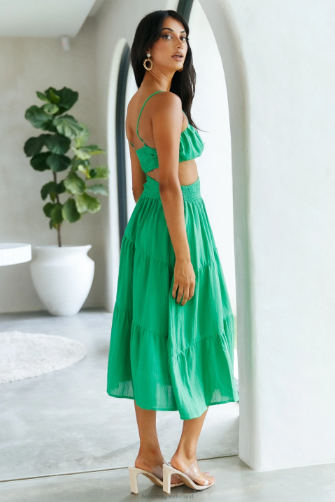 verdwalen in je ogen midi-jurk groen Hello Molly T6BF3891 kleding