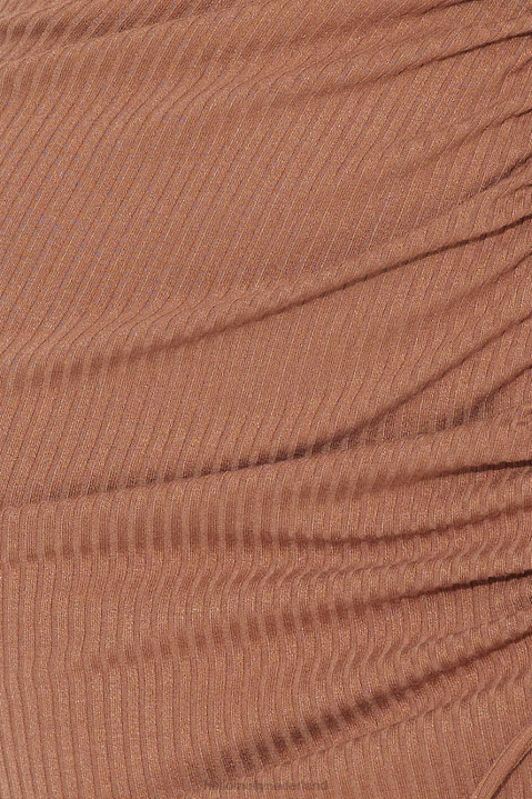 feel the mood geribbeld mini-jurkje bruin Hello Molly T6BF2539 kleding