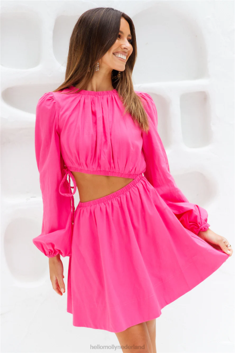 sierlijke levens jurk roze Hello Molly T6BF2181 kleding