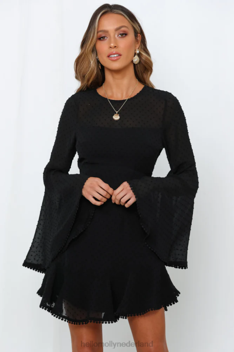 wil voor altijd leven, kleed je zwart Hello Molly T6BF2431 kleding