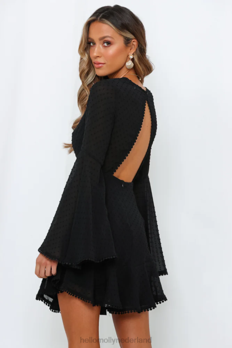 wil voor altijd leven, kleed je zwart Hello Molly T6BF2431 kleding