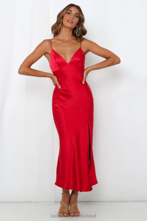 Vraag naar een midi-jurk wijn van een vriend Hello Molly T6BF6941 kleding