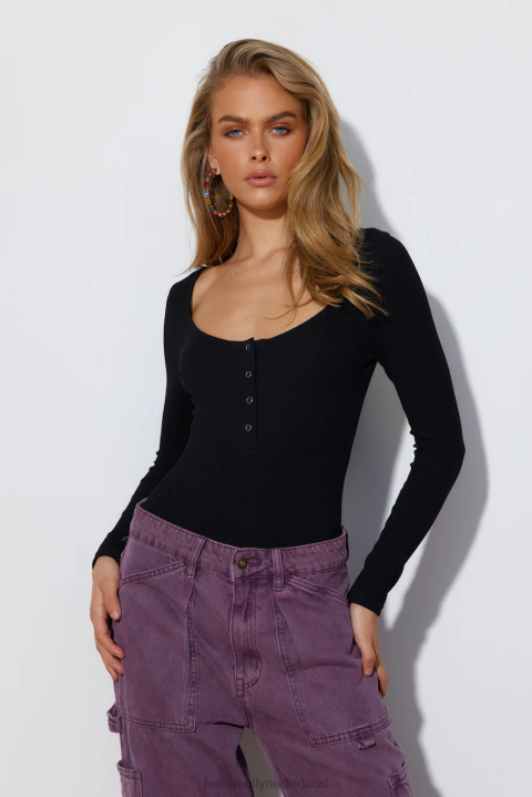 klassiek ga naar bodysuit zwart Hello Molly T6BF8951 kleding